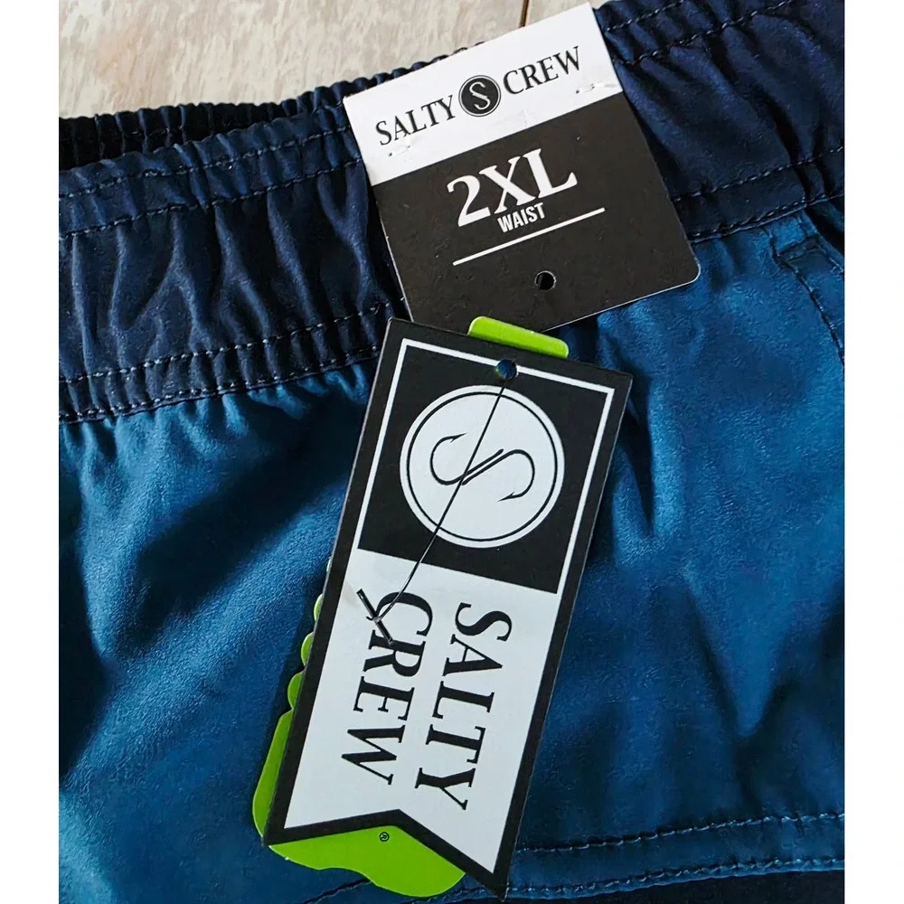 Salty Crew Mens 2XL Blue Colorblock Board Shorts Swim Trunks NWT